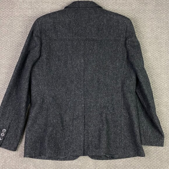 LL Bean Signature Script Tweed Blazer Jacket Sport Coat Men's 46 R Gray Donegal - Picture 4 of 15